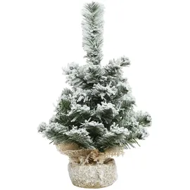 Christmas Decorations Mini Weihnachtsbaum im Jutesack Grün/Weiß 45 cm