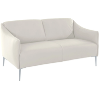 2-Sitzer W.SCHILLIG "sally Design-Sofa, Loungesofa, bequem, schmale Armlehnen, Breite 154cm", weiß (weiß z59), B:154cm H:78cm T:84cm, Longlife Xtra-Leder Z59: Glattleder mit modischer Prägung. Hautstärke 0, 9 - 1, 1 mm., Sofas, mit Metallfüßen in Silber matt, Breite 154 cm