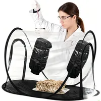 Pilze Züchten Growzelt, Tragbares Mushroom Grow Kit,Pilzzucht Zelt mit Reißverschluss & Armloch,Growbox Gewächshaus Zuchtschrank Wasserdicht Pflanzzelt Growroom Pilzzucht Still (Schwarz Style)