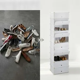 Relaxdays Schuhregal 49 x 176 x 37 cm 10 Ebenen / weiß