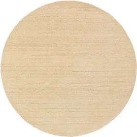 benuta nest Wollteppich Jamal Cream ø 120 cm - Naturfaserteppich aus Wolle