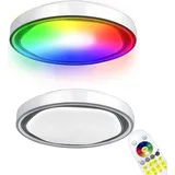 NAIZY Deckenlampe 60W RGB LED Deckenleuchte φ50x8cm Deckenleuchten mit Fernbedienungen Modern Lampe Wohnzimmer Küchenlampe ABS+Metall Deckenbeleuchtung (mit Sternenhimmel-Effekt)