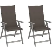 vidaXL Gartenstuhl 55 x 85 x 20 cm braun 2 St.
