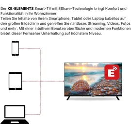 KB Elements KB ELEMENT 24 Zoll Smart TV, LED FULL HD, DVB-T2/S2, Android 14, Frameless - Schwarz