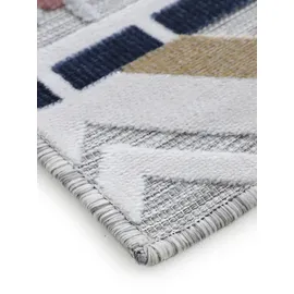 carpetfine Teppich CARPETFINE "Deja 101", bunt (multi), B:120cm H:4mm L:170cm, Polypropylen, Teppiche, Teppich, robustes Flachgewebe, Floral Palmenblätter, In- und Outdoor, Läufer