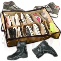 Retoo Schuhbox Schuh Hänge Organizer Schuhaufbewahrung Schuhkarton Schuhbox (Set, Organizer), Ordnung halten, Platzersparnis, Schutz vor Staub und Feuchtigkeit braun