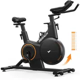 Merach - Heimtrainer Fahrrad, magnetisches Fitnessbike mit APP für Zuhause, Bis 158kg leise,