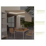 vidaXL Gelenkarmmarkise Einziehbar mit Rollo & LED 4,5x3 m Creme