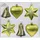 Magic 6 Christbaumschmuck Formen Mix 9cm Kunststoff Christbaumkugeln Glitzer Weihnachtskugeln Weihnachtsbaumkugeln Weihnachtsdeko bruchsicher Olive Green