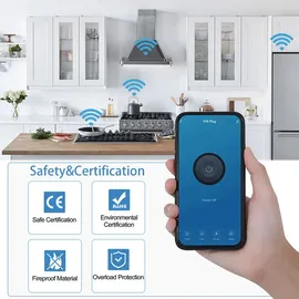 ghome smart Wlan Steckdose 16A, Alexa Steckdose 1 Pack, Smart Home Plug Kompatibel mit Alexa Google Home, App Fernbedienung, Stromverbrauch Messen Sprachsteuerung Timer, NUR auf 2,4GHz WiFi