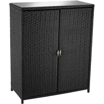 Tectake GmbH Rattan Gartenschrank Monza, Aluminiumgestell, 4 Fächer