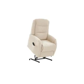 Hukla Fernsehsessel Max Mikrofaser 72 x 109 x 82 cm Creme elektrisch mit Rollen