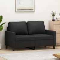 SECOLI Sofa 2 sitzer Kunstleder Sofa 2er Couch 2 sitzer 2er Couch Sofa 2 sitzer klein fürWohnzimmer/Schlafzimmer/Büro/Wohnung-Schwarz-2-sitzer:120cm