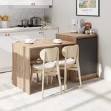 roomartstore.de Roomart Kücheninsel Esstisch Küchenschrank „Milano“ BHT: 160 x 85 x 60 cm – Grau