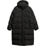 Superdry Damen. Langer Steppmantel mit Kapuze schwarz 42 - 42