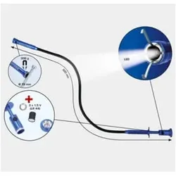 Brilliant Tools Krallengreifer mit Magnet und LED, formbar
