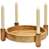 Interdesign24 Adventskranz aus Mangoholz, 75 cm