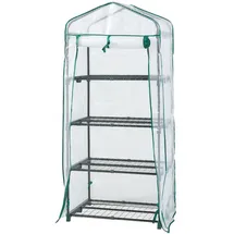 [en.casa] Gewächshaus Chaam mit 4 Ablagen 158x69x49cm Weiß