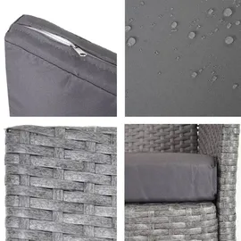 Mendler 3-2-1-1 Poly-Rattan Garten-Garnitur Halden, Lounge-Set Sitzgruppe Sofa ~ grau, Kissen anthrazit
