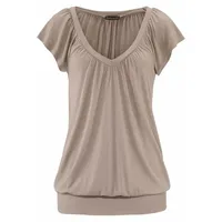 LASCANA V-Shirt Damen taupe Gr.40/42