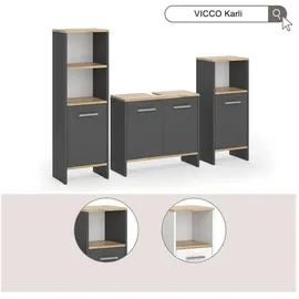 Vicco Karli 3-tlg. Weiß/Goldkraft Eiche