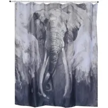 Spirella Duschvorhang Elephant 180 x 200 cm grau-blau