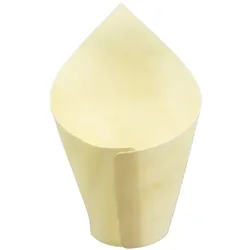 MONOUSO - Lebensmittel Kegel aus Holz 11cm (50 Stück)