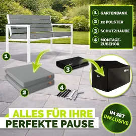 tillvex Gartenbank 2-3 Sitzer 300 x 0 x 0 cm Grau