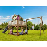 Axi Spielhaus Liam mit Doppelschaukel 1,18 m Braun - Grün