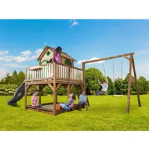 Axi Spielhaus Liam mit Doppelschaukel 1,18 m Braun - Grün
