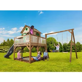 Axi Spielhaus Liam mit Doppelschaukel 1,18 m Braun - Grün