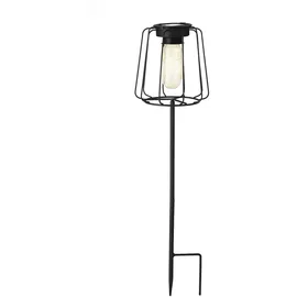 MARELIDA LED Solarleuchte Gitter Optik Gartenstecker Erdspieß Gartenleuchte schwarz
