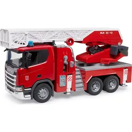 Bruder Scania Super 560R Feuerwehr mit Drehleiter, Wasserpumpe, L+S Modu