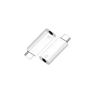 Powice 2X USB C auf Klinke,Adapter USB C auf Klinke,Adapter Klinke auf USB C,USB C auf Klinke 3 5 Adapter für iPhone 16/15 Samsung S24/S23 Huawei P40/Mate 50 und Andere Android Geräte Weiß