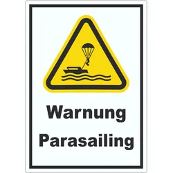 Aufkleber Warnung Parasailing A4 (210x297mm)