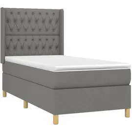 vidaXL Boxspringbett 100 x 200 cm Dunkelgrau