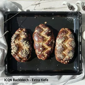 ICQN Backblech Set Passend für Bosch, Neff Constructa, 2er Emaillierte Backbleche Backofen, & Herd