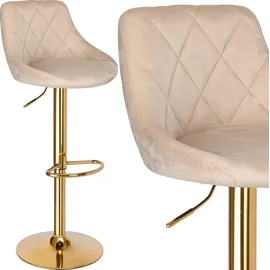 OEM Cydro Gold Beige Velvet Barhocker 0 x 0 cm Beige/Gold