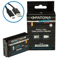 PATONA Platinum USB-C Akku Ersatz für Canon LP-E12 LPE12