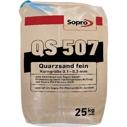 Sopro Quarzsand fein QS 507 Quarz Sand Filtersand 0,10-0,30mm 25 KG