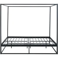 [en.casa] Himmelbett Kristianstad mit Matratze 160x200 cm Schwarz