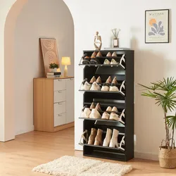 Schuhkipper Lund mit 4 verspiegelten Klappen Schwarz