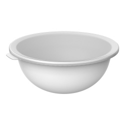 Rotho CARUBA Schüssel mit Deckel, 4,8 Liter, Salatschüssel ideal um Speisen zuzubereiten und frisch zu halten, Farbe: weiß