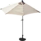 Mendler Sonnenschirm halbrund Parla, Halbschirm Balkonschirm, UV 50+ Polyester/Alu 3kg 270cm mit Ständer - creme