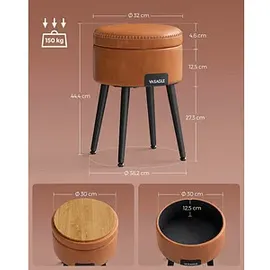 VASAGLE Hocker mit Stauraum LOM005K01 braun Kunstleder