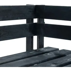 vidaXL Outdoor-Eckbank Paletten Holz Schwarz