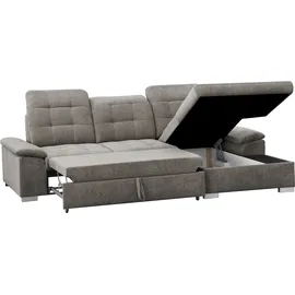 werk2 Ecksofa WERK2 "Carmen, mit Bettfunktion & Bettkasten, optional Sitztiefenverstellung", beige, B:264cm H:105cm T:170cm, 95% Polyester, 5% Nylon, Sofas, Ecksofa, mit Sitztiefenverstellung, Struktur weich, beige