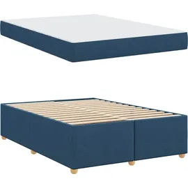vidaXL Bettrahmen mit Matratze Blau 160 x 200 cm Stoff - Blau
