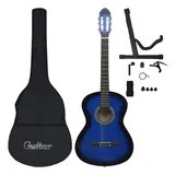 vidaXL 12-tlg. Klassikgitarren-Set für Anfänger Blau 4/4 39"