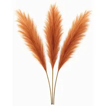 layba Künstliches Pampasgras 3er-Set Orange 100 cm,